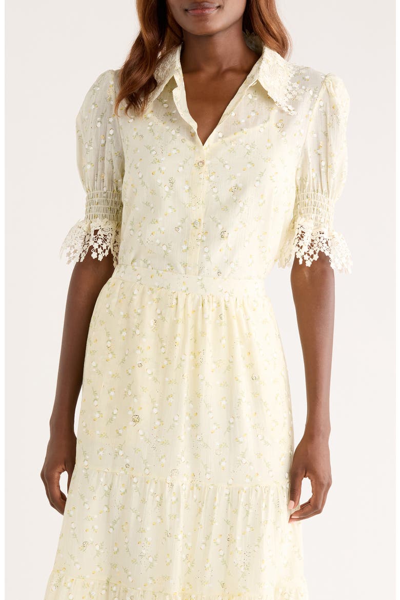 Lace Edge Top, Main, color, YELLOW/ SAGE FLORAL