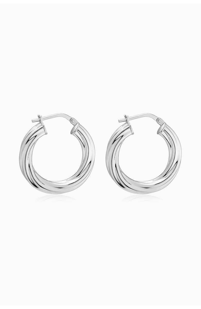 Oradina Sterling Silver Ripple Hoops, Alternate, color,