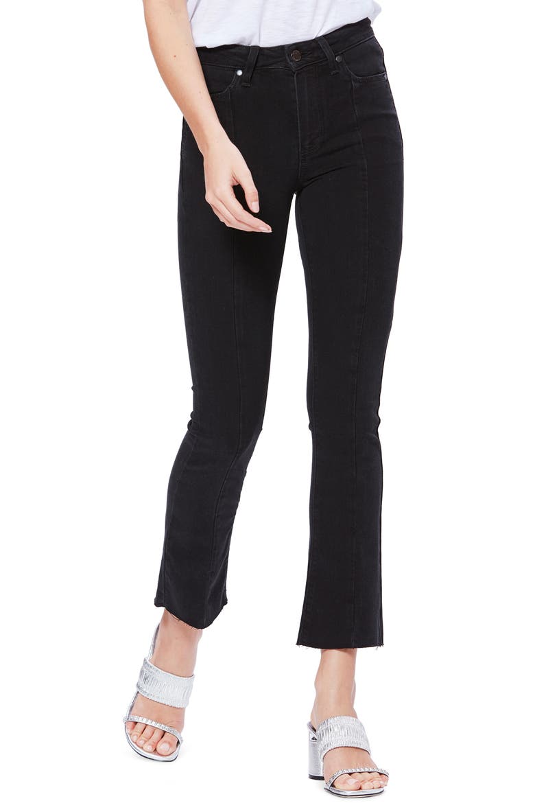 Transcend - Colette Seamed Crop Flare Jeans, Main, color, BLACK SPARROW