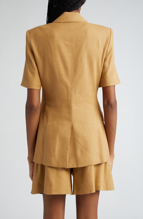 Veronica Beard Atwood Short Sleeve Linen Blend Dickey Jacket