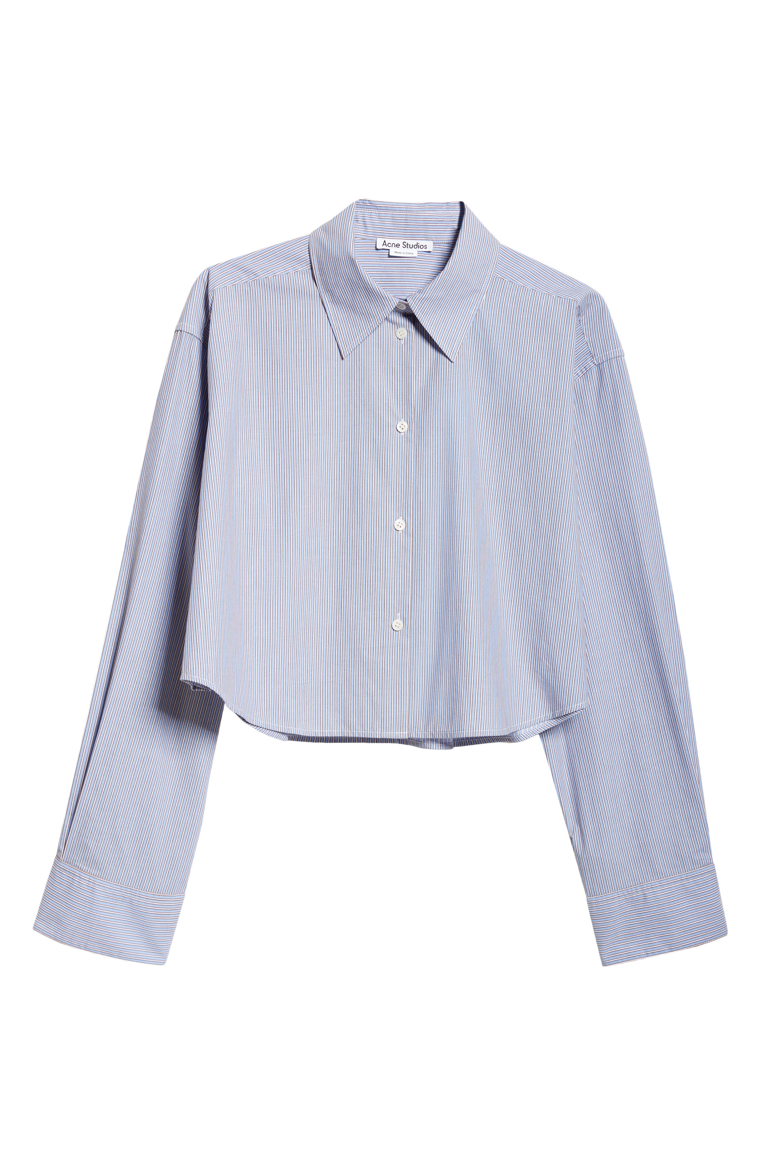 Satai Stripe Crop Cotton Button-Up Shirt (Women) | Nordstrom