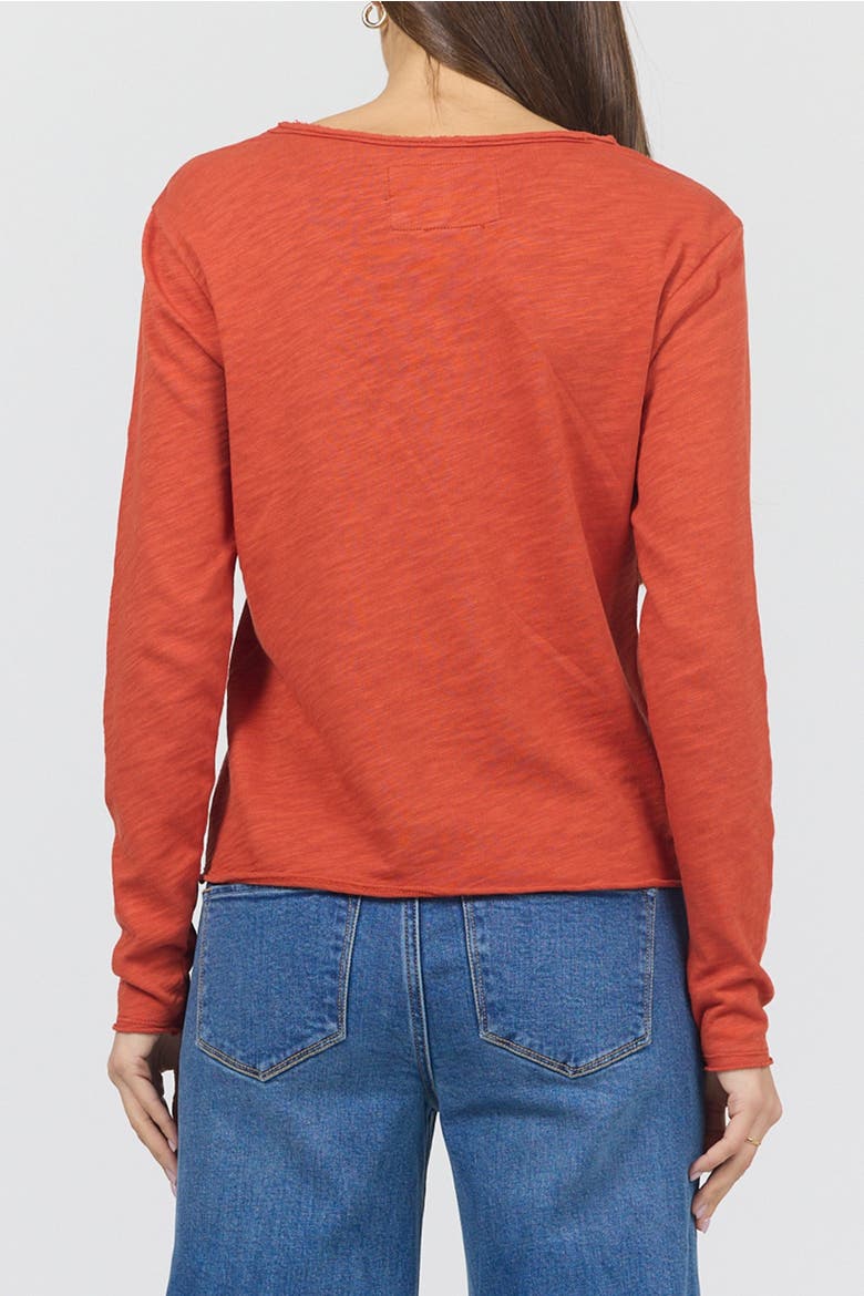 Vanya Long Sleeve V-Neck Slub Knit T-Shirt, Alternate, color, Rooibos Tea
