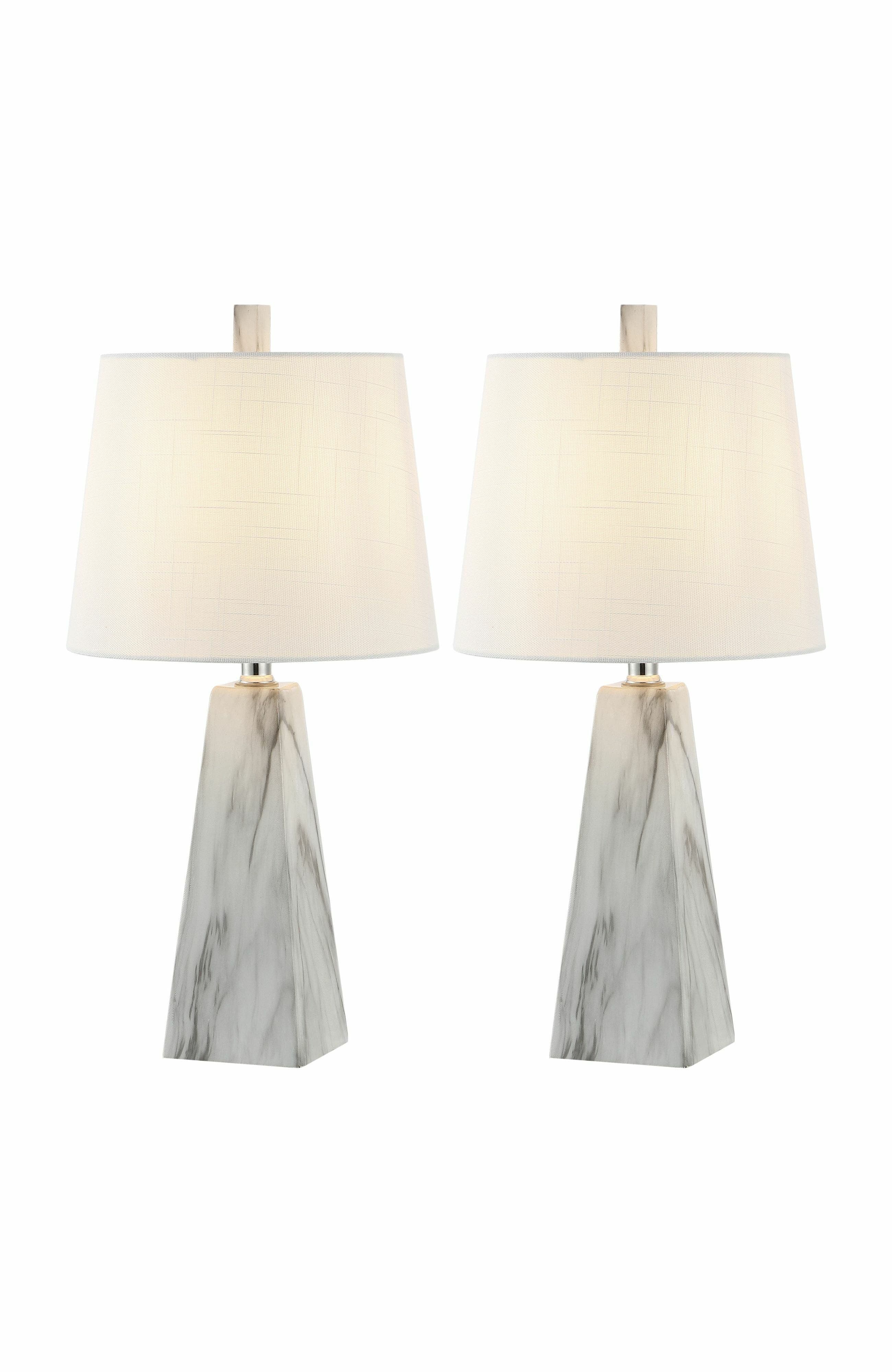 White Marble Finish- Set of 2