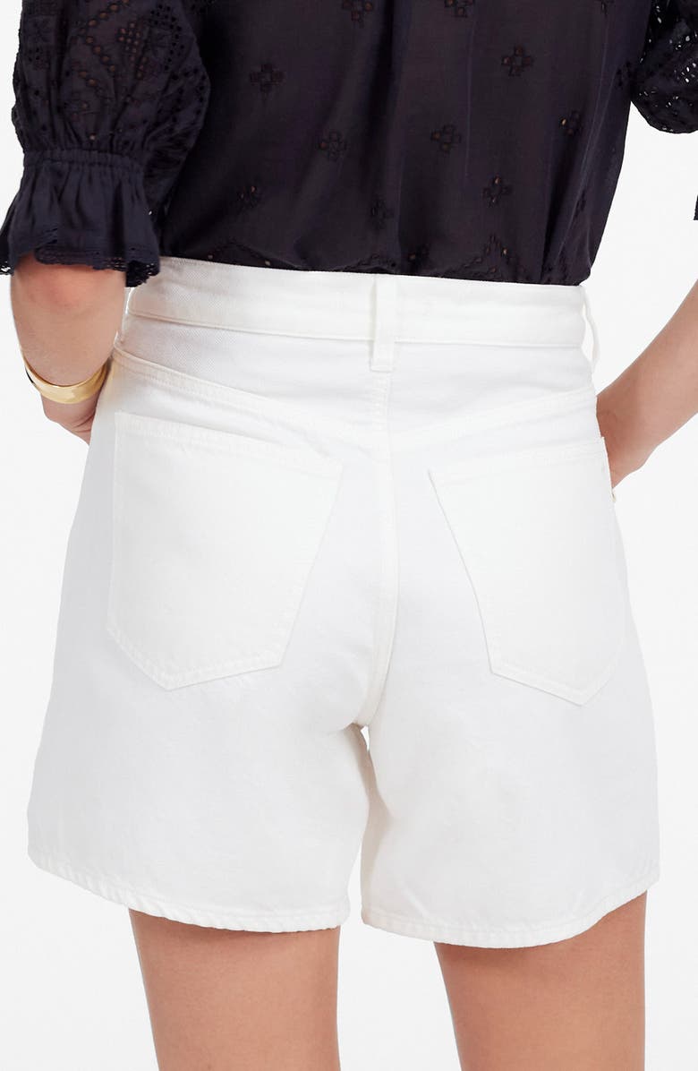 Madewell Drawstring Waist Denim Shorts, Alternate, color, Tile White
