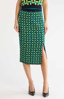 Lyla Geometric Jacquard Midi Skirt