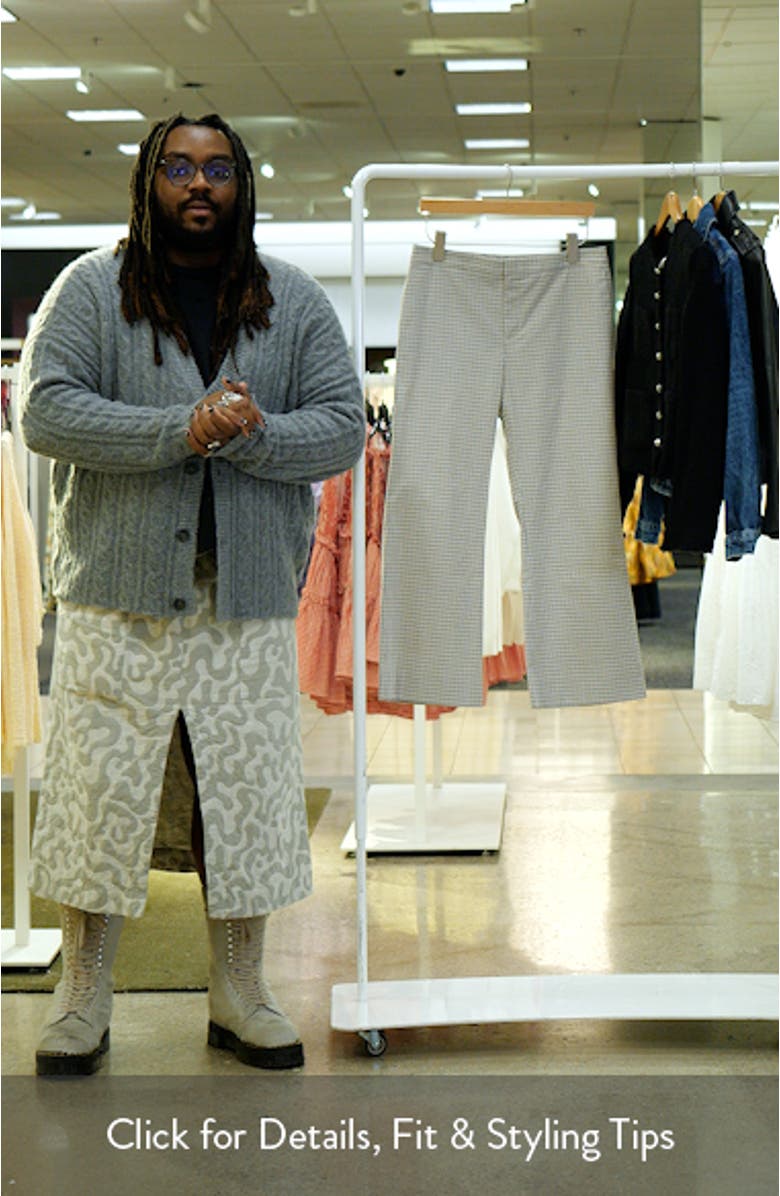 Gardeners Check Stretch Cotton Kick Flare Pants, sales video thumbnail