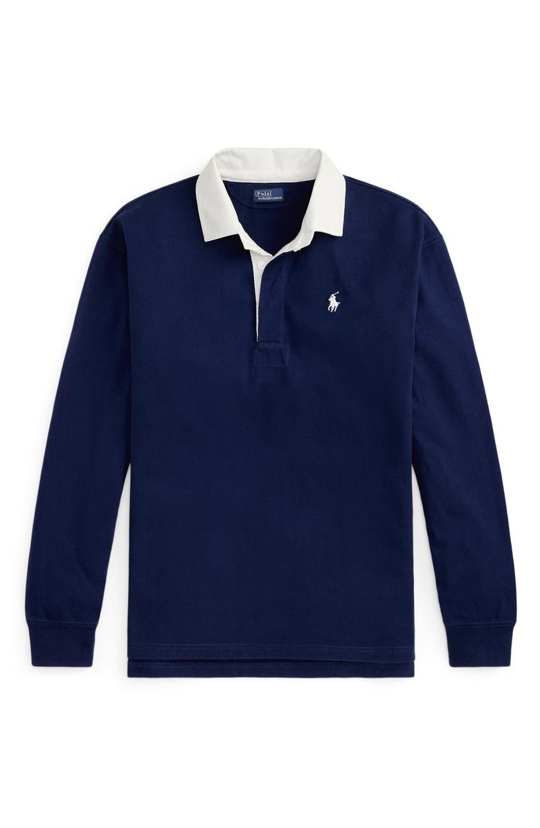Polo Ralph Lauren Oversize Rugby Cotton Polo, Alternate, color, Eastside Royal