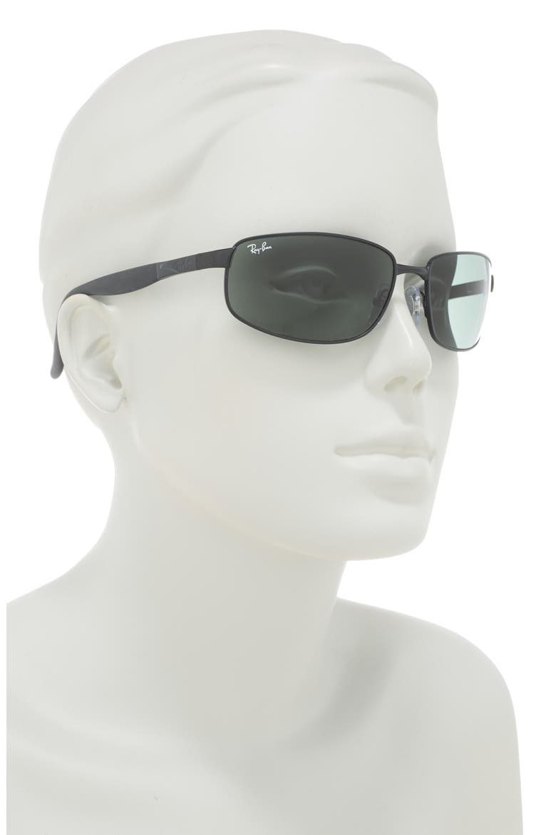 61mm Pillow Sunglasses, Alternate, color, MATTE BLACK