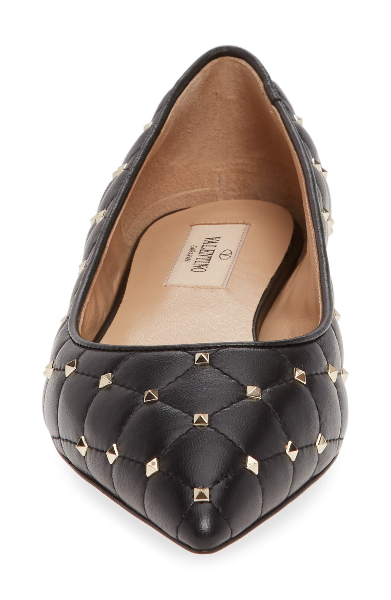 Valentino Garavani Rockstud Pointed Toe Ballet Flat, Alternate, color, 