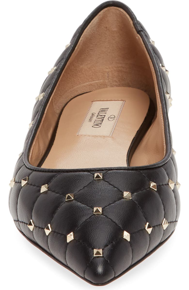 Valentino Garavani Rockstud Pointed Toe Ballet Flat, Alternate, color,