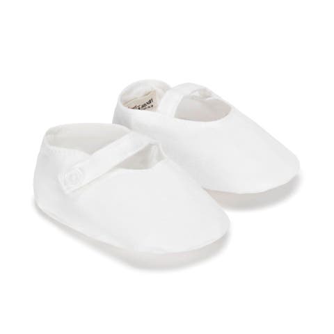 Baby Linen Button Strap Soft Shoe, Infant