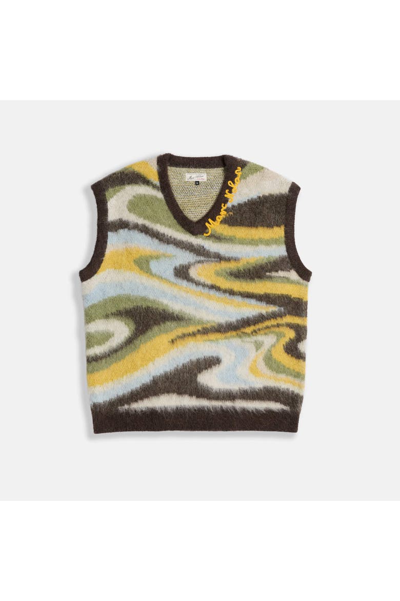 Marble Alpaca Vest, Main, color, Marbled Green Multicolor