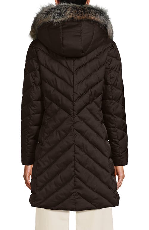 Lands' End Insulated Cozy Fleece Lined Primaloft Coat In Brown