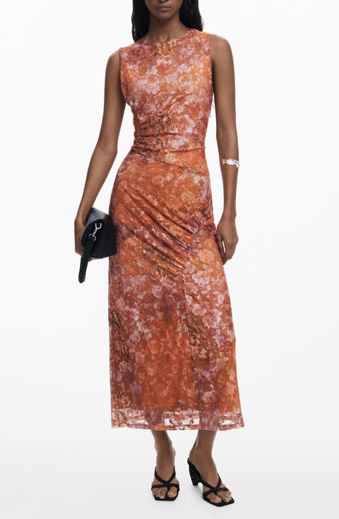 Floral Sleeveless Midi Dress