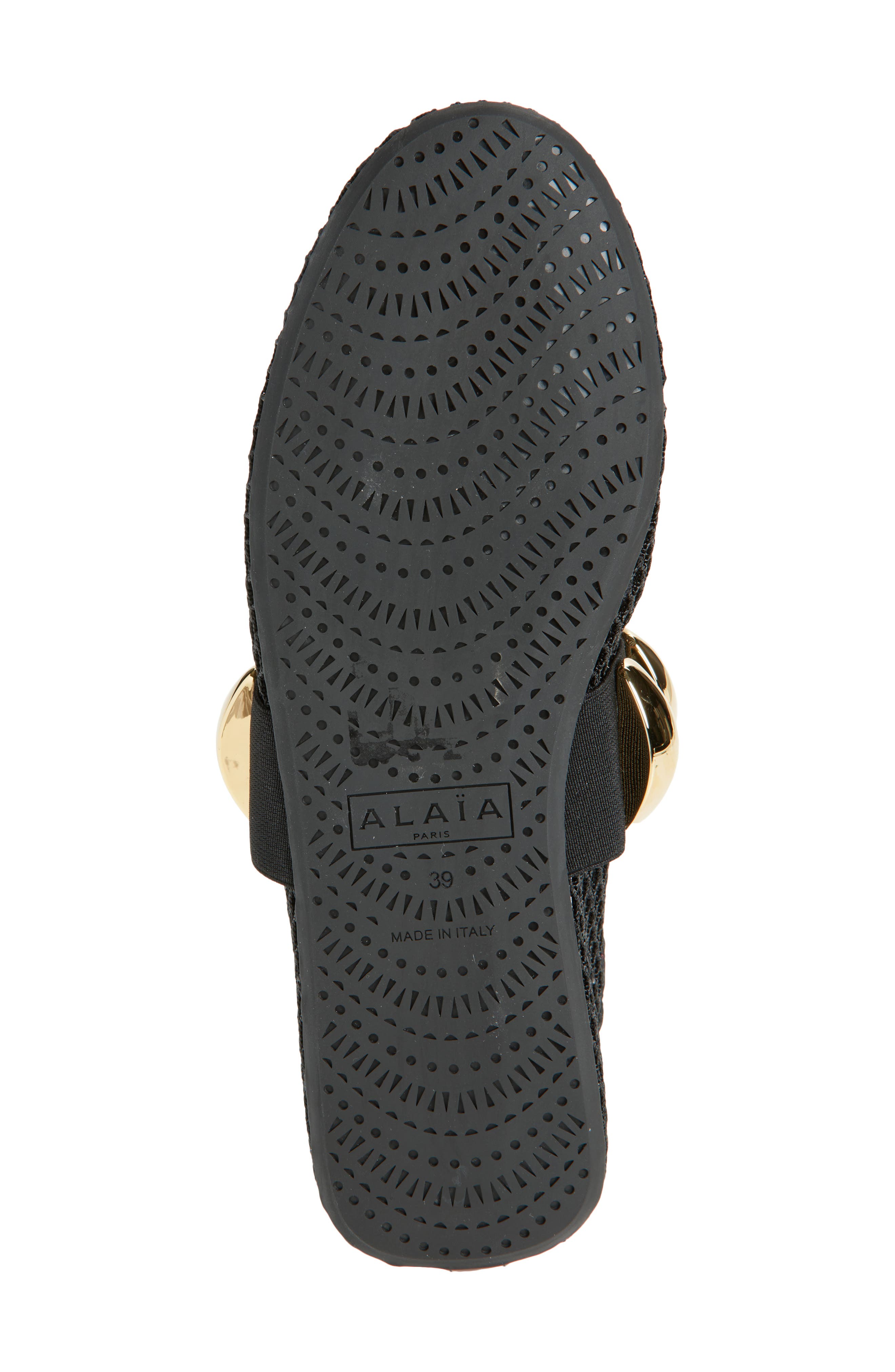Alaïa Mesh Ballet Flat, Alternate, color, Noir