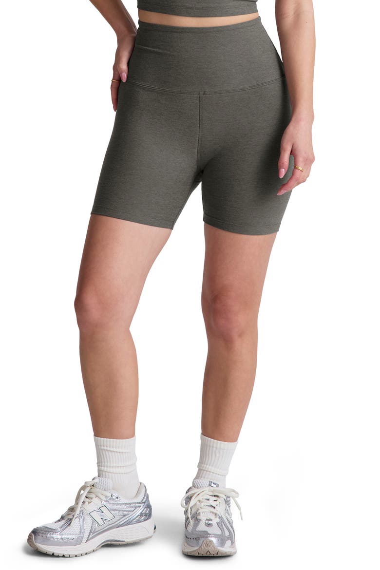 Keep Pace Space Dye Bike Shorts, Main, color, TRUE GRAY HEATHER