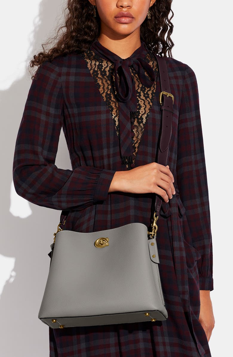 COACH Willow Colorblock Pebble Leather Shoulder Bag, Alternate, color,