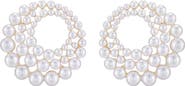 Ettika Imitation Pearl Statement Frontal Hoop Earrings