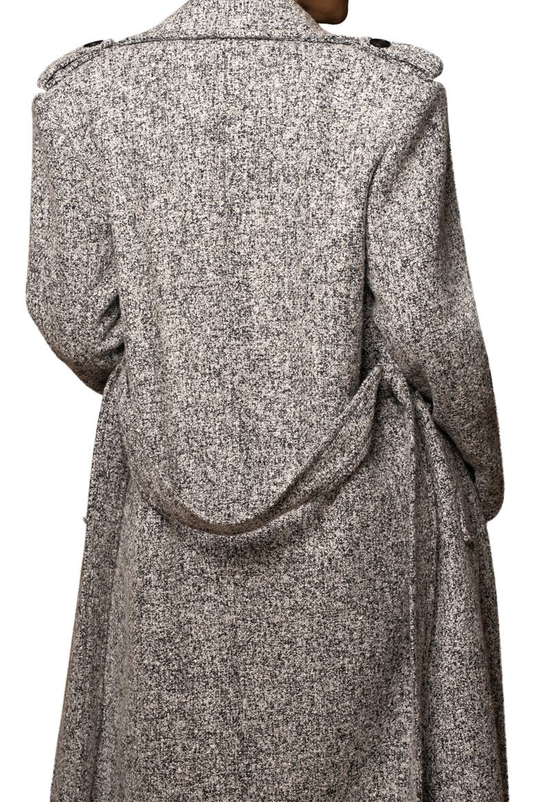 Savannah Belted Tweed Coat, Alternate, color, GRAY