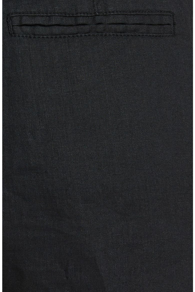 Drawstring Linen Shorts, Alternate, color, BLACK