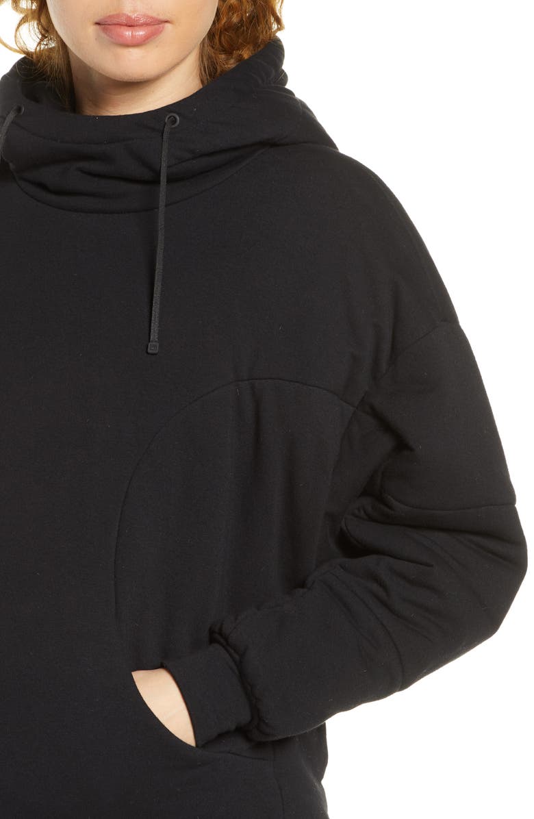 Blanc Noir Thin Down Hoodie, Alternate, color, 