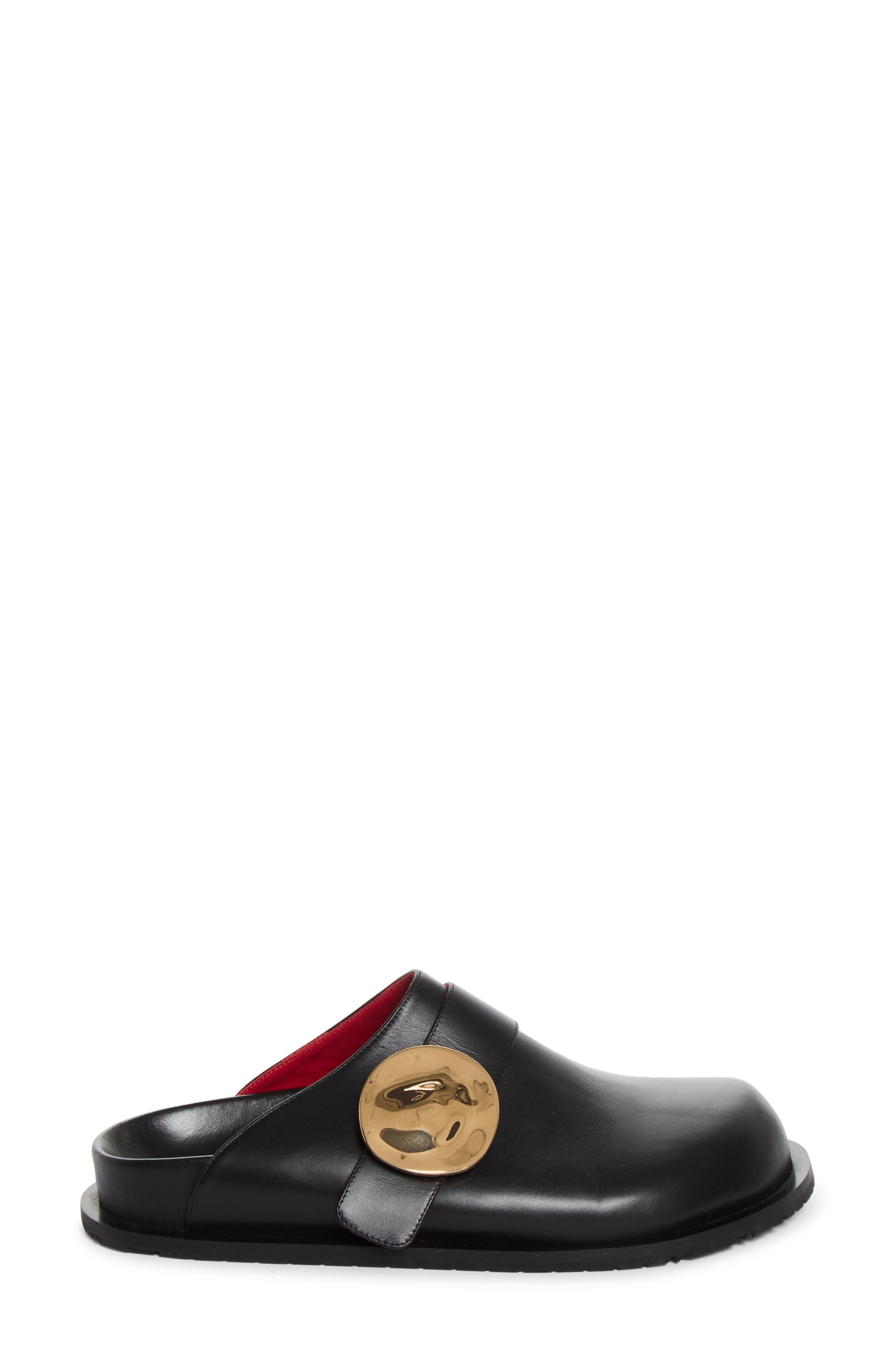 Fussbet Leather Mule, Alternate, color, BLACK