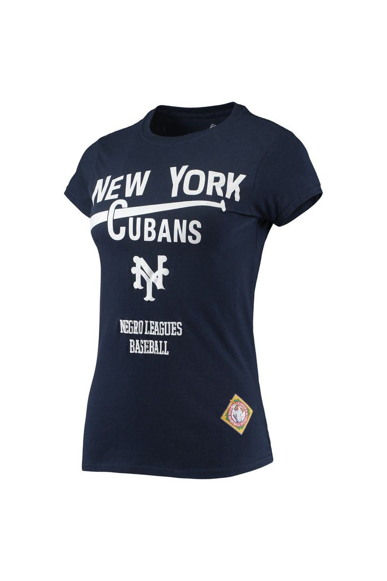 Women's Stitches Navy New York Cubans Negro League Logo T-Shirt, Alternate, color, Navy