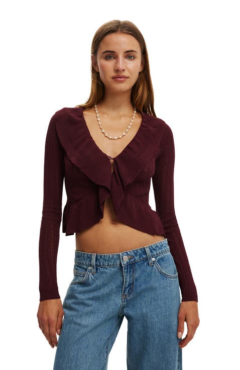 Women's Ruffle Knit Cardi