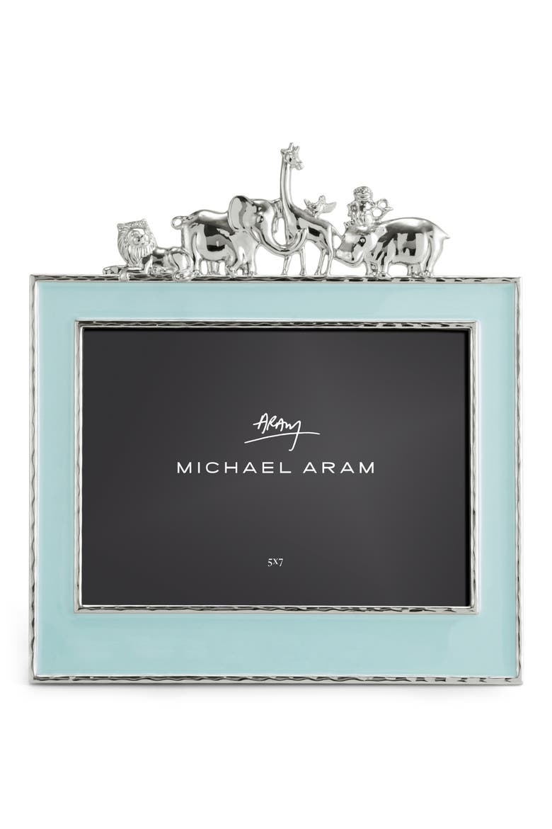 Animals 5 x 7-Inch Picture Frame, Main, color, AQUA/ SILVER