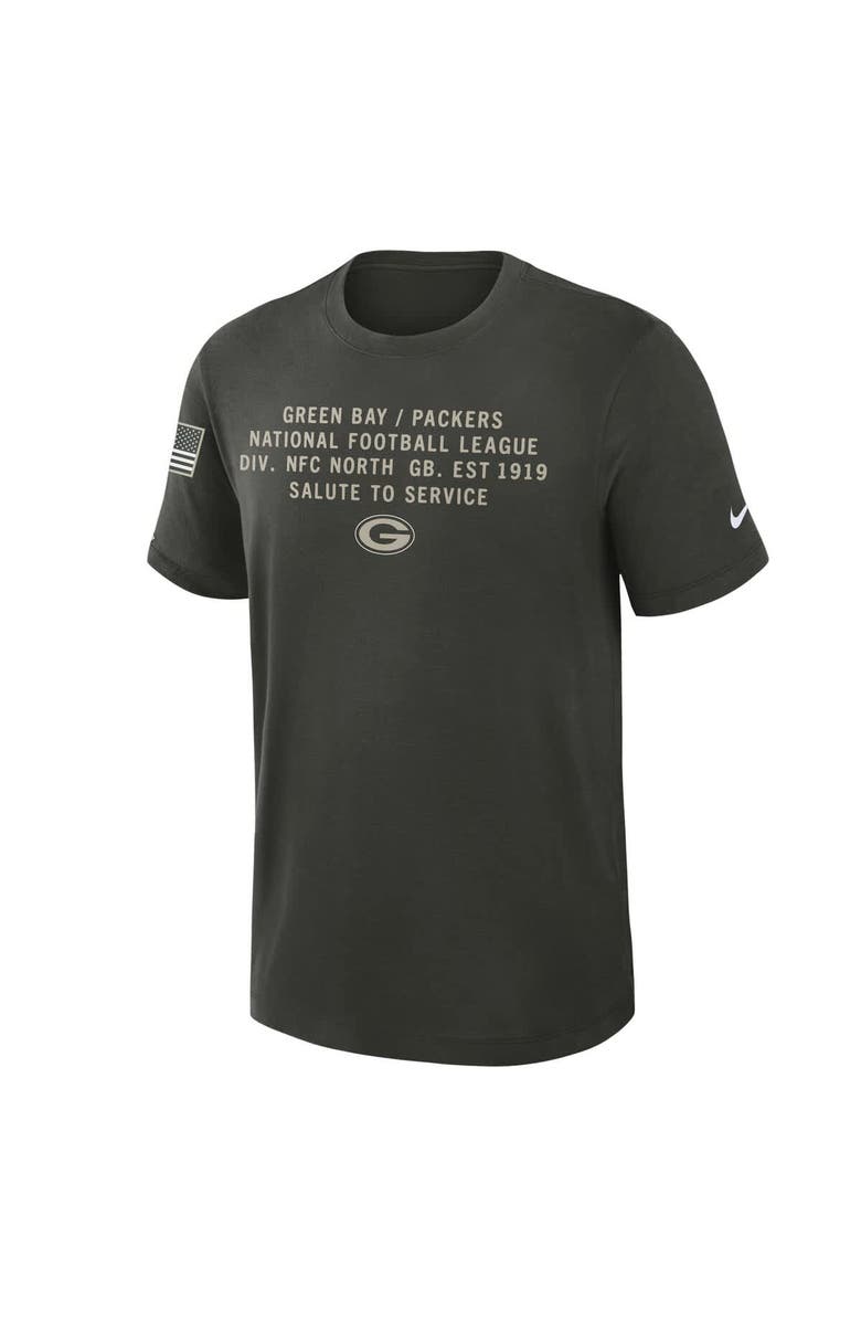 Nike Men's Nike Forest Green Green Bay Packers 2025 Salute to Service Sideline Slub Dri-FIT T-Shirt, Alternate, color, Forest Green