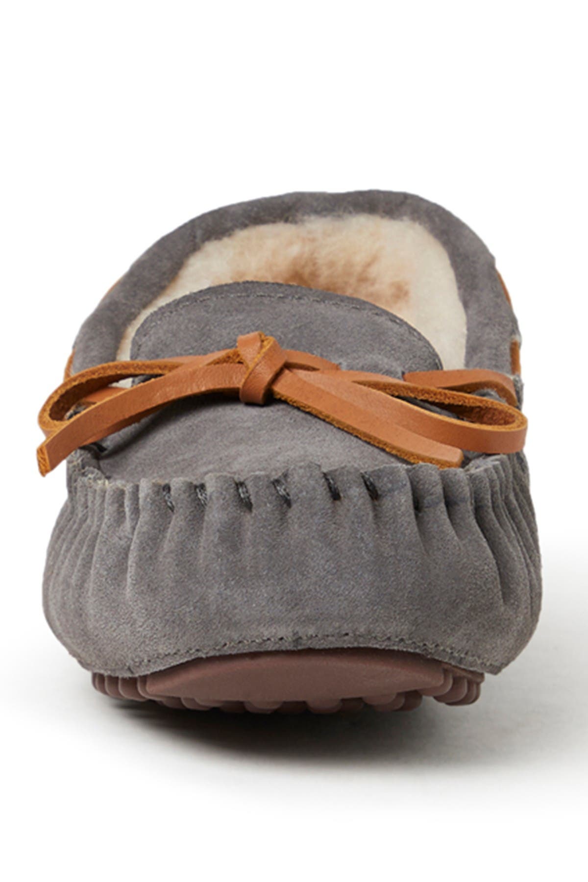 Kids' Fireside Parke Genuine Shearling Moccasin Slipper, Alternate, color, GREY