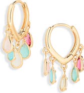 Cara Crystal Charm Huggie Hoop Earrings