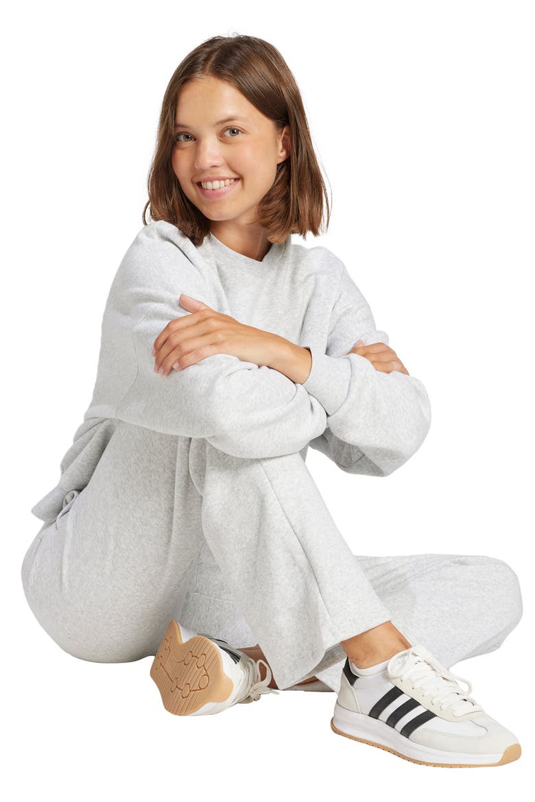 Fleece Sweatpants, Alternate, color, LIGHT GREY HEATHER/ WHITE