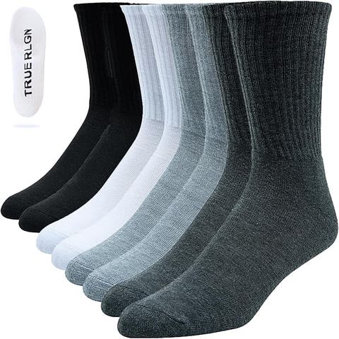 8 Pairs Premium Athletic Crew Socks