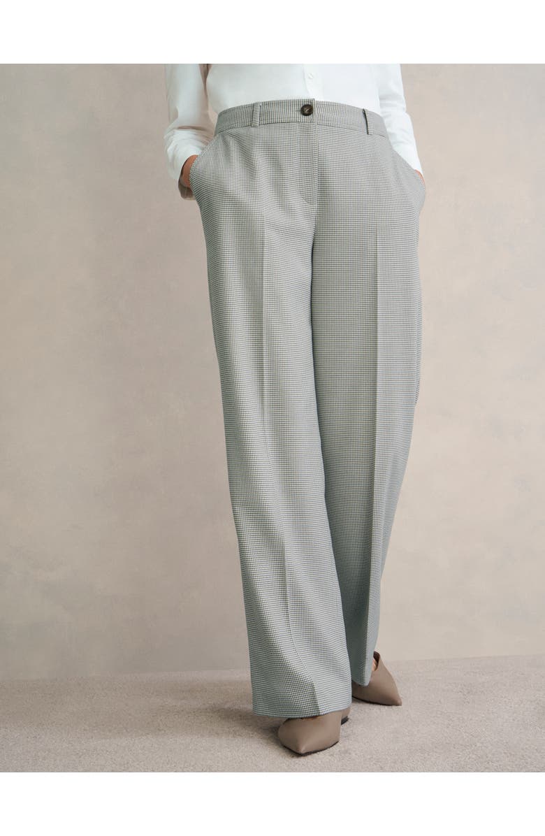 HOBBS LONDON Ellie Wide Leg Tailored Trousers, Main, color, Camel Multi