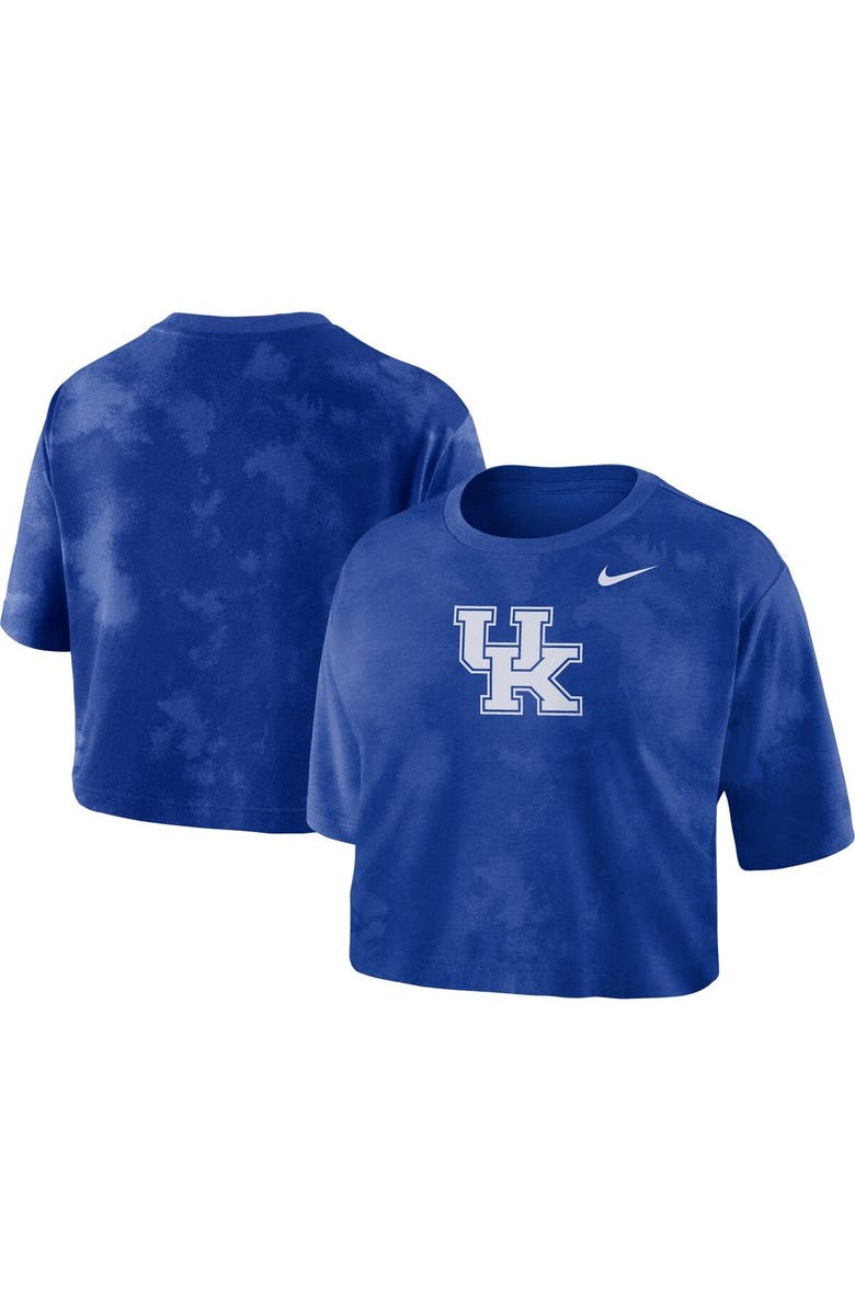 Nike Women's Nike Royal Kentucky Wildcats Tie-Dye Cropped T-Shirt, Alternate, color,