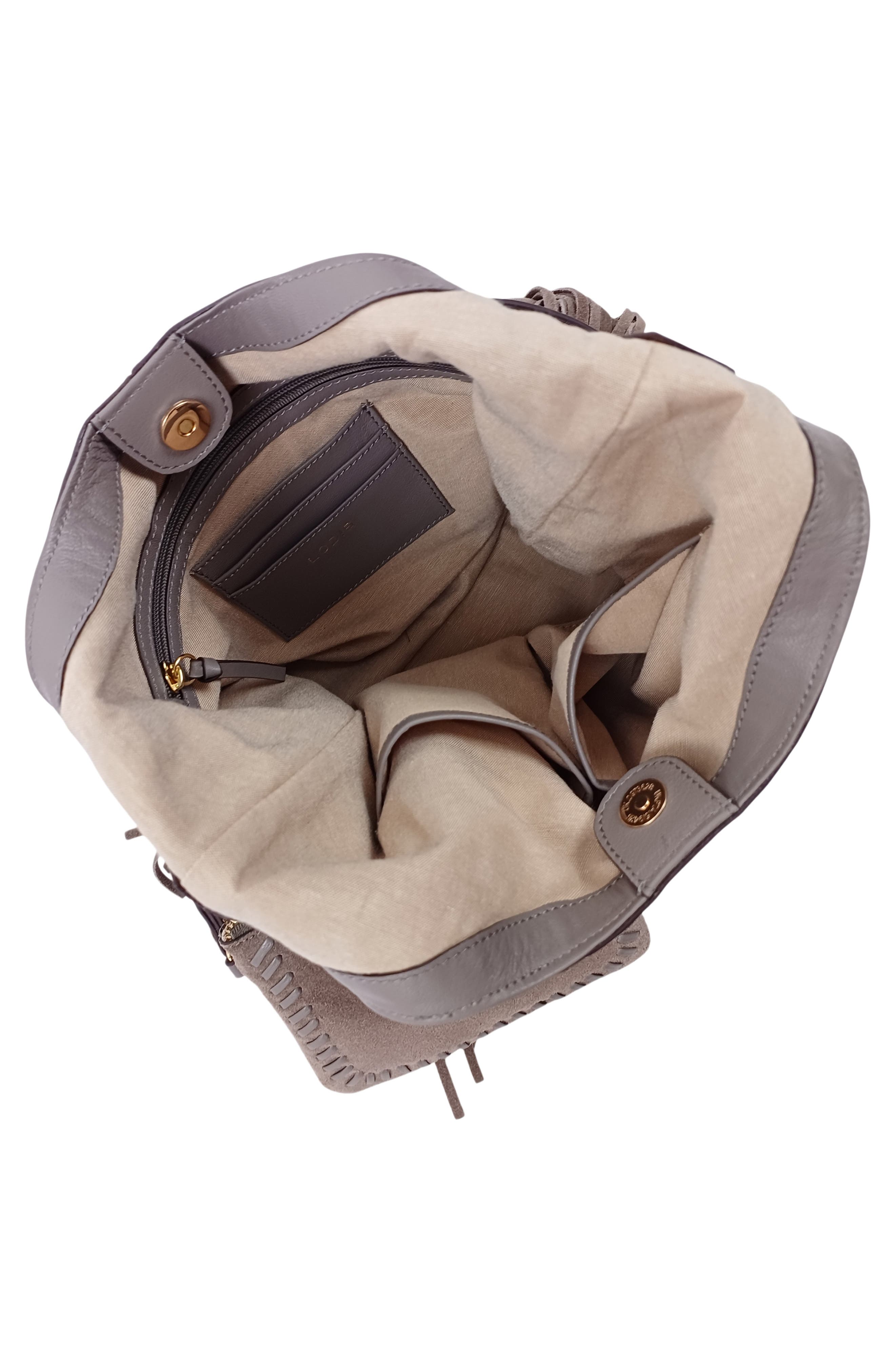 Ceres Leather Hobo, Alternate, color, FOG SUEDE