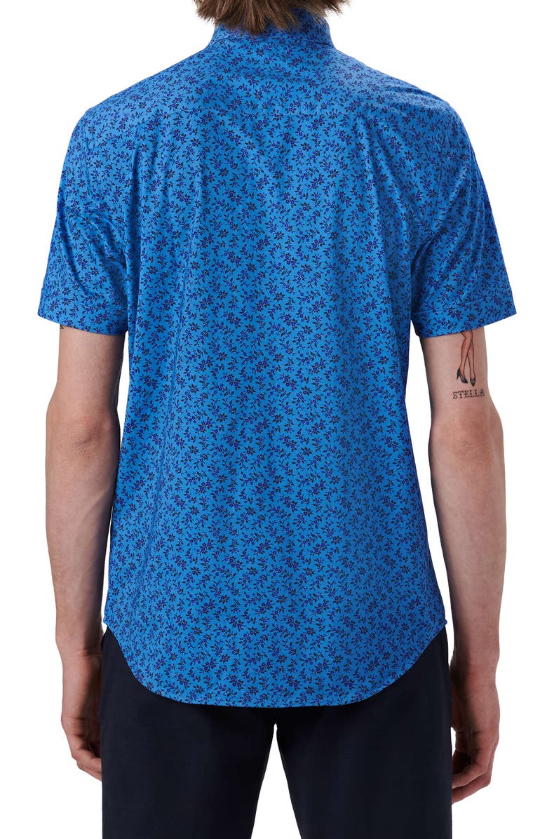 Bugatchi OoohCotton<sup>®</sup> Floral Short Sleeve Button-Up Shirt, Alternate, color, 