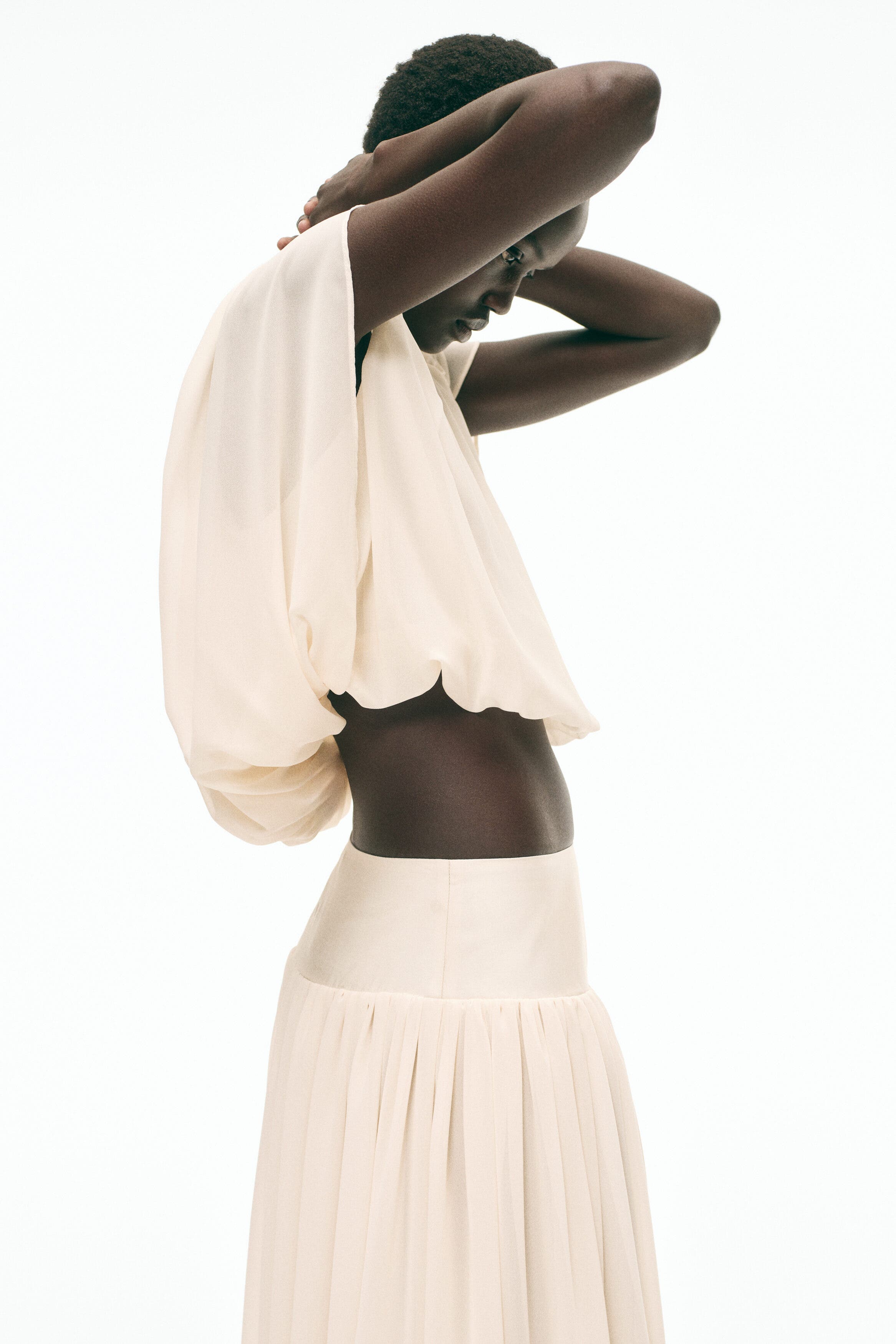 Draped chiffon skirt - image 2
