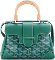 Pre-Owned Goyard Saigon Top Handle Bag Coated Canvas with Leather Mini