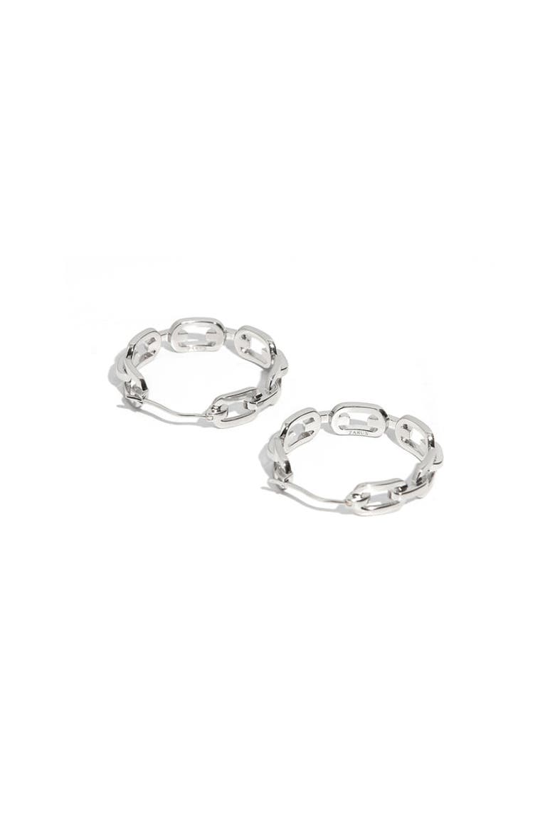 Modern Day Hoop Earrings, Alternate, color, White Gold