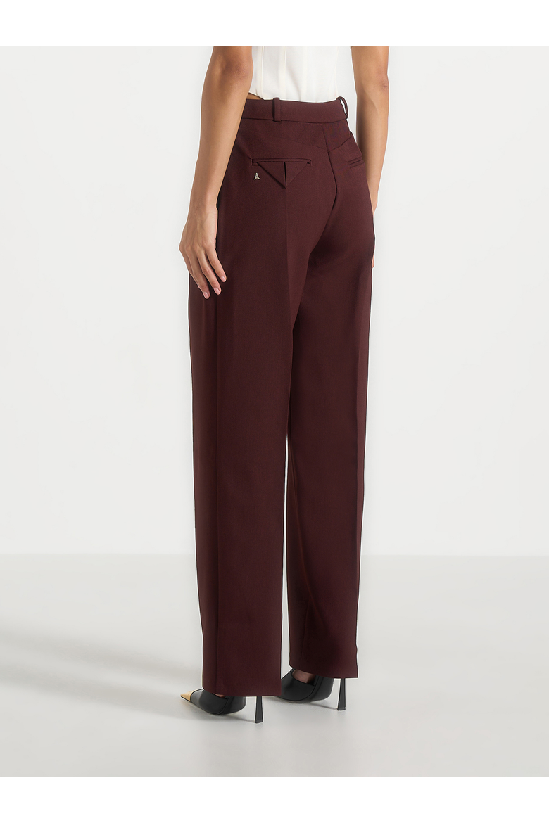 Julie Pleat Front Trousers, Alternate, color, Wine Red