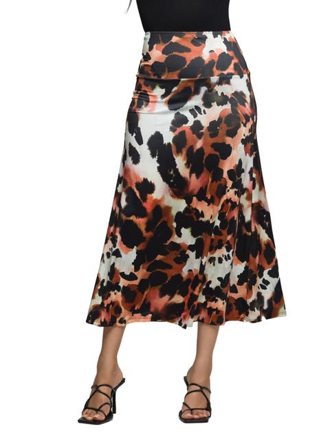 Animal Print Elastic Waist Maxi Skirt