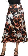 24seven Comfort Apparel Animal Print Elastic Waist Maxi Skirt