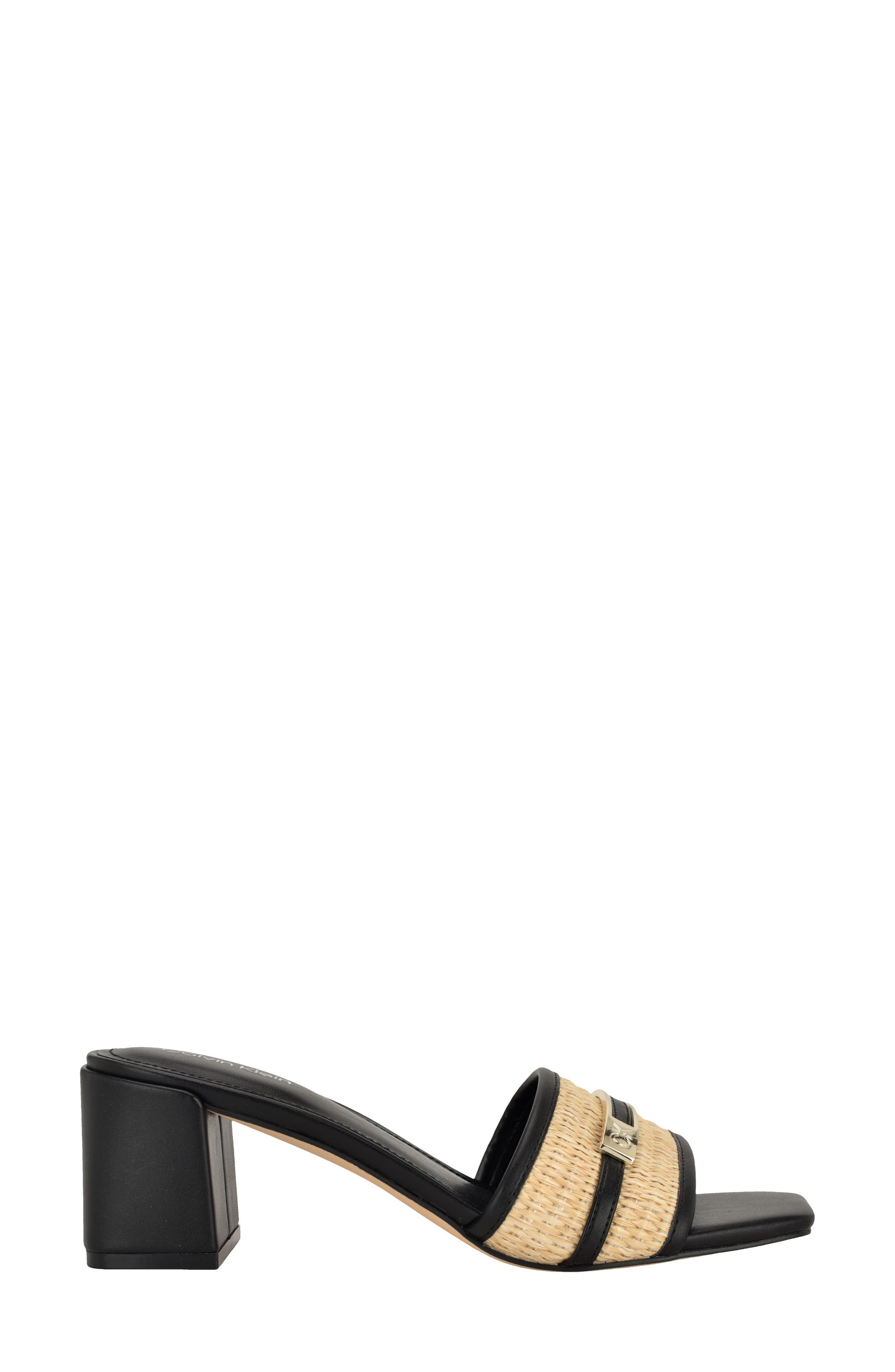 Calvin Klein Paloma Slide Sandal, Alternate, color, Natural/ Black