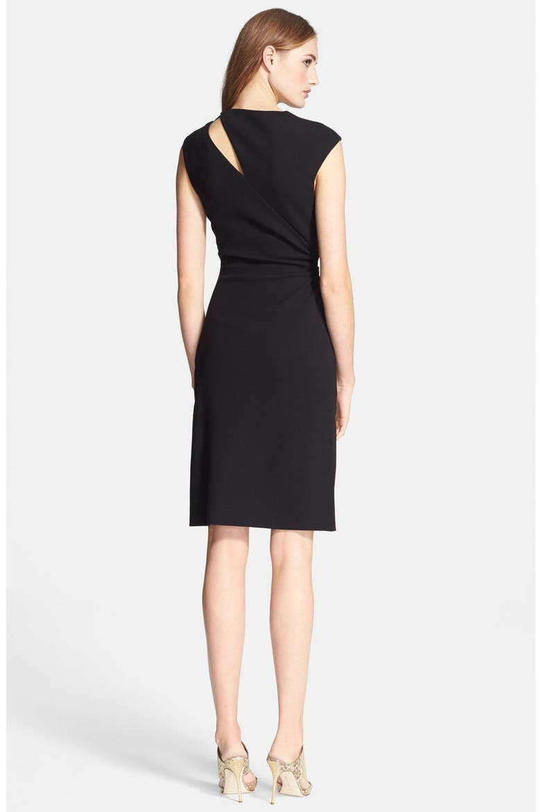 Shoulder Cutout Wool Dress, Alternate, color, BLACK