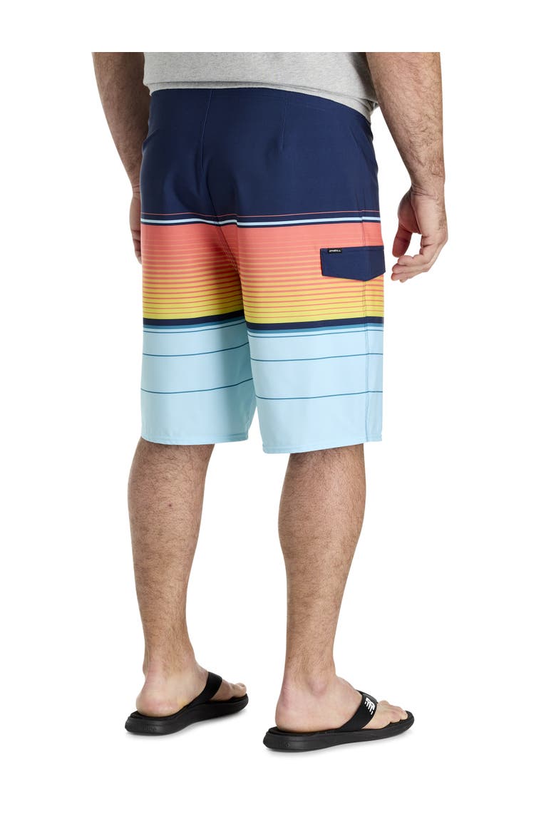 Big & Tall Lennox Stripe Board Shorts, Alternate, color, SKY BLUE