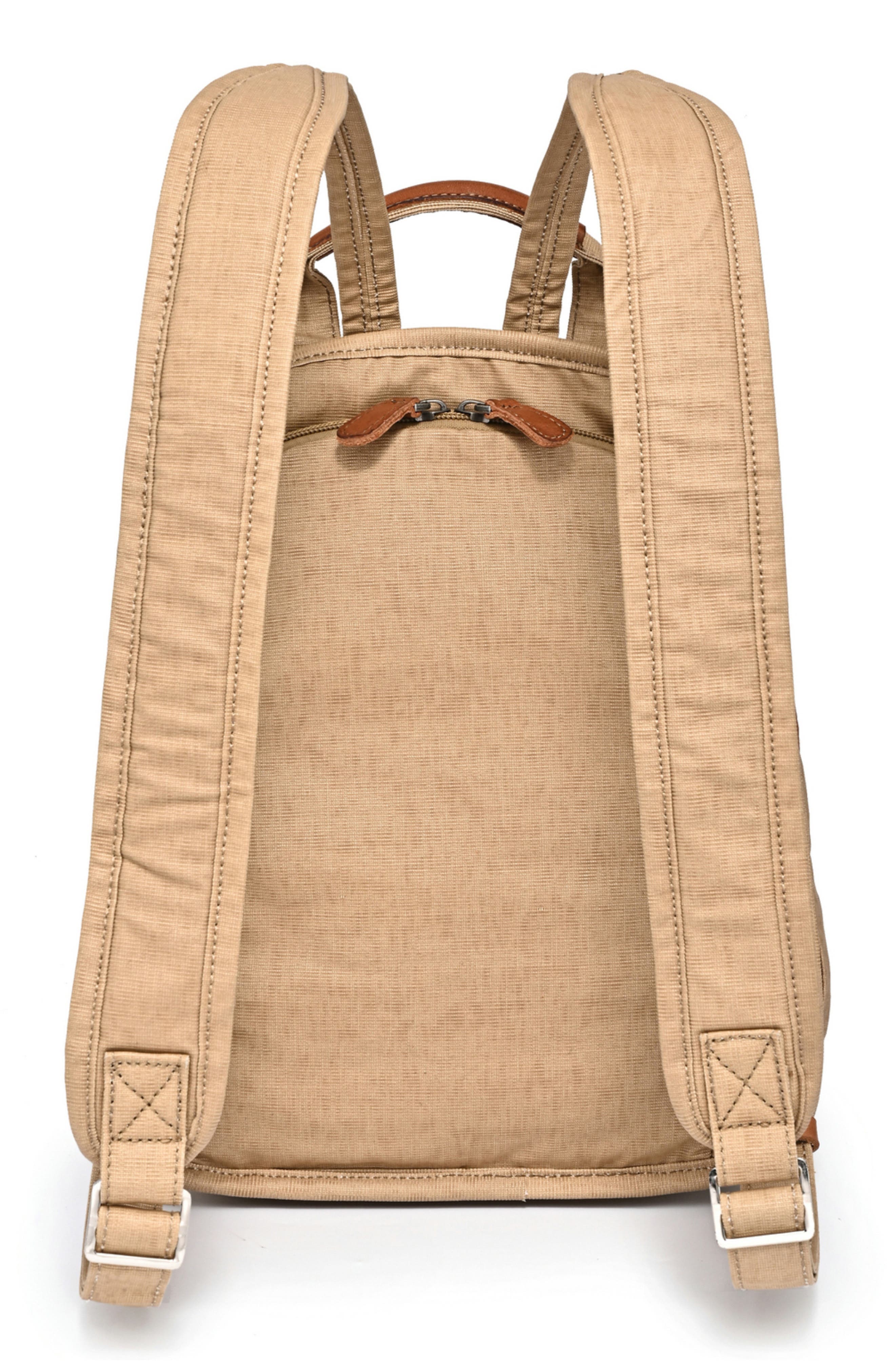 Turtle Cove Canvas Leather Backpack, Alternate, color, BEIGE