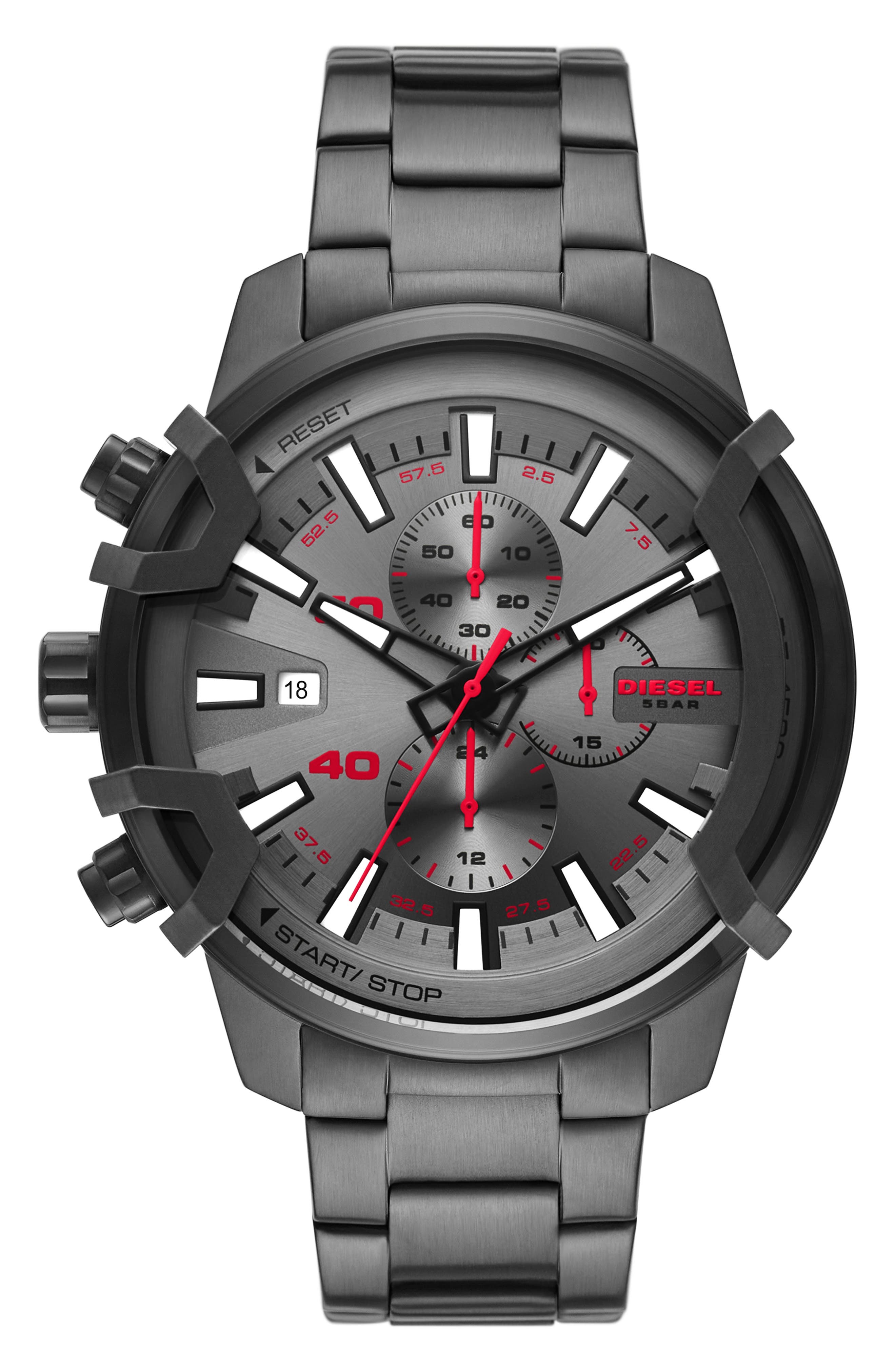 DIESEL® Griffed Chronograph Quartz Bracelet Watch, 48mm
