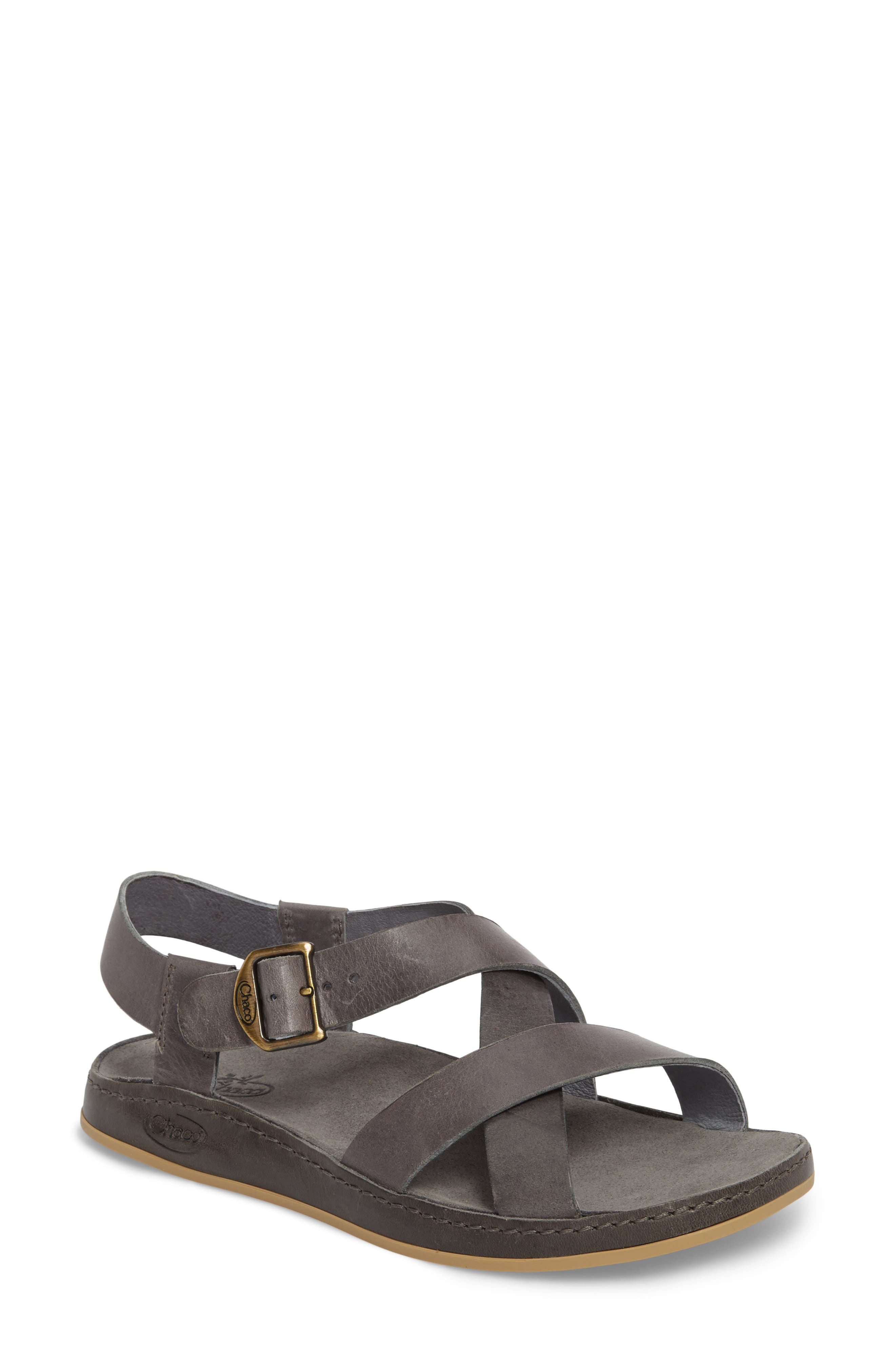 Sandal, Main, color, GREY LEATHER